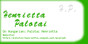 henrietta palotai business card